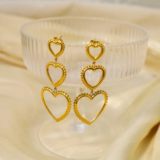 3 Hearts Earrings