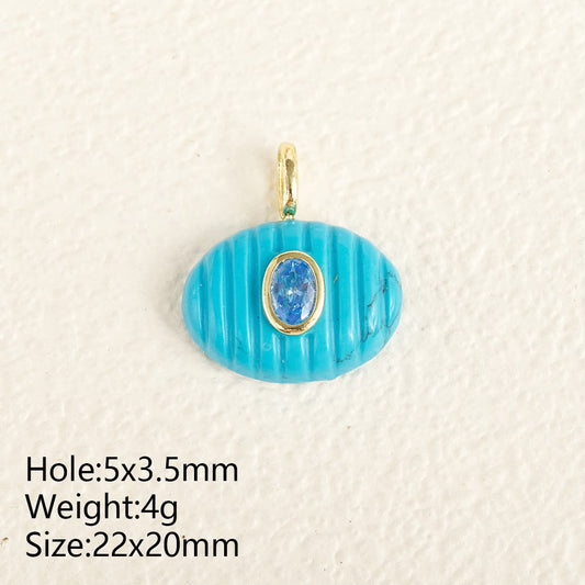 Carved Turquoise charm
