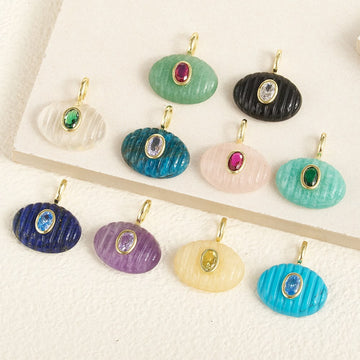 Carved Turquoise charm