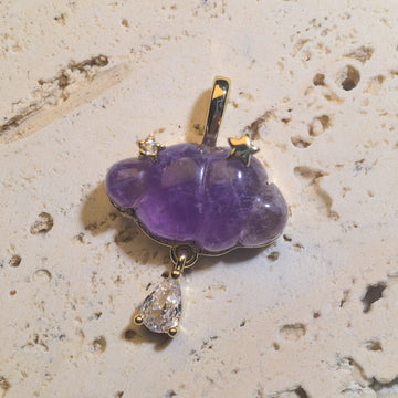 Natural stone cloud charm