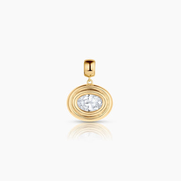 Oval CZ charm