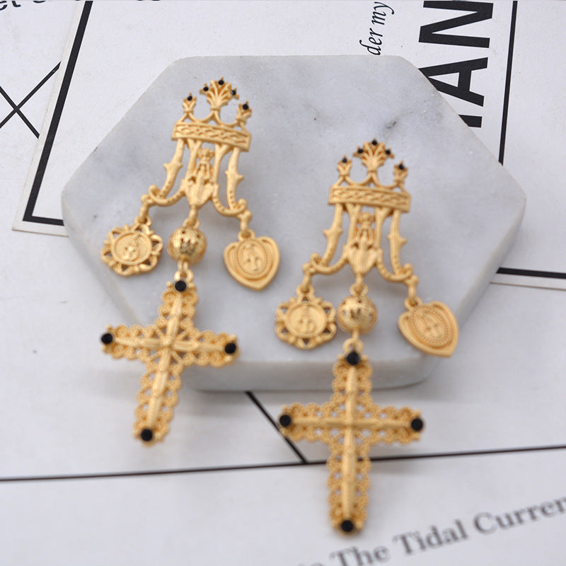 Cross Dangler earrings